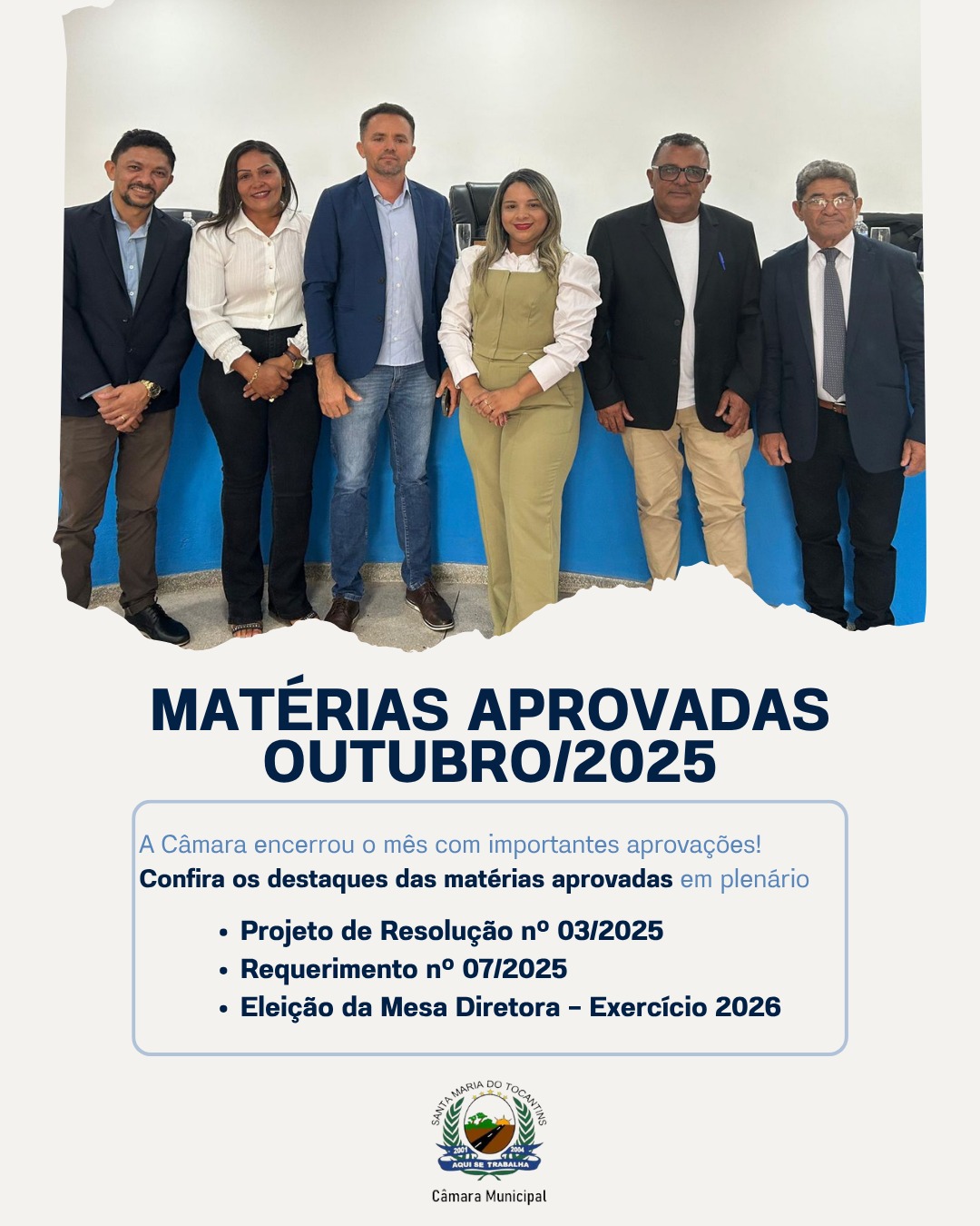 MATÉRIAS APROVADAS – MÊS DE OUTUBRO DE 2025
